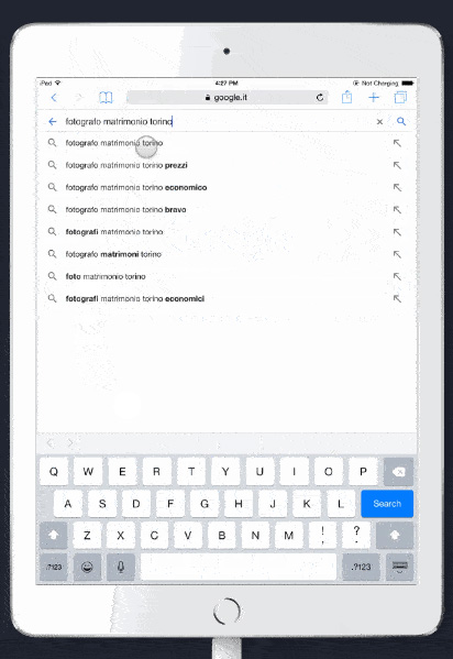posizionamento motori di ricerca google ricerca ipad